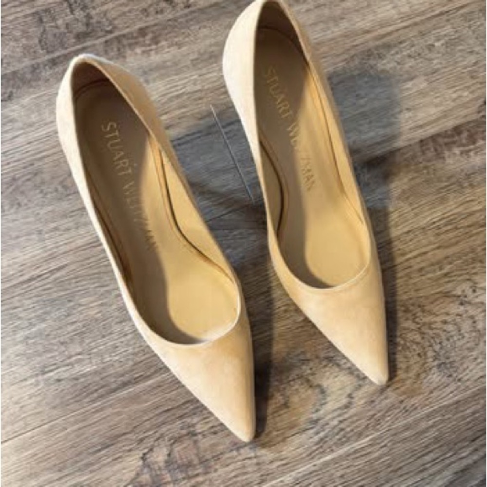 Stuart Weitzman Nude Suede Pumps